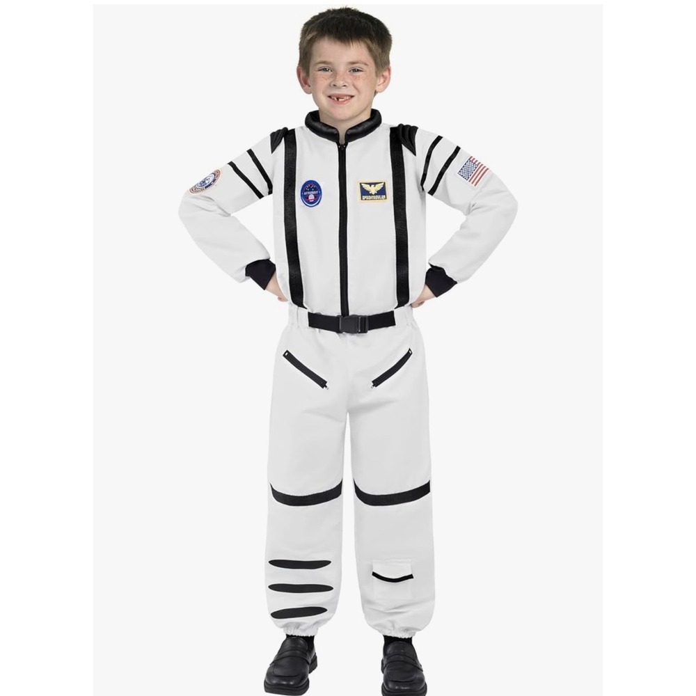 Spooktacular Creations Kids Astronaut Costume White NASA Flight Suit 3T NWOT